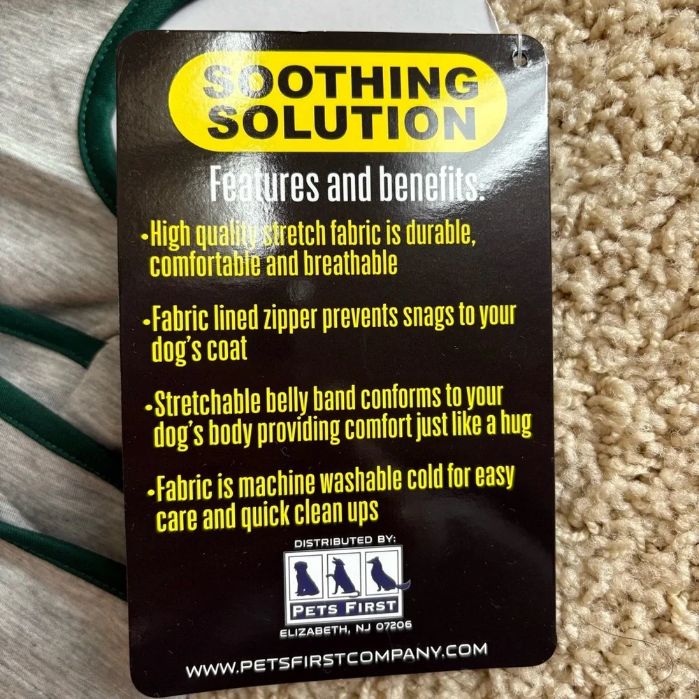 Michigan State Petwear Anti Anxiety Dog Cat Comfort Size SMALL Machine Washable